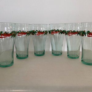 Coca-Cola Glasses with Holiday Design – Set of 6